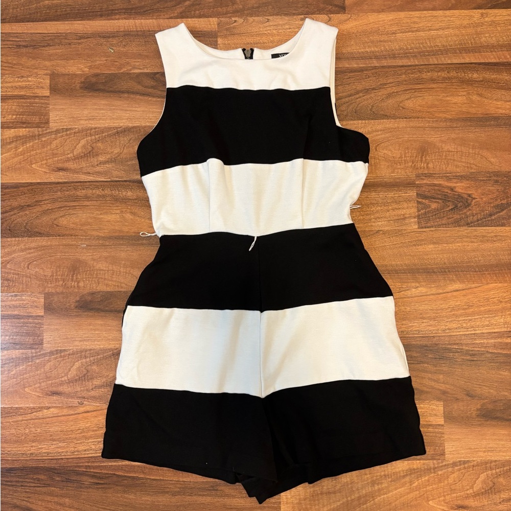 XOXO Black and White Striped Romper